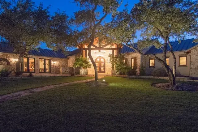 Property photography showing evening light and outdoor or interior features