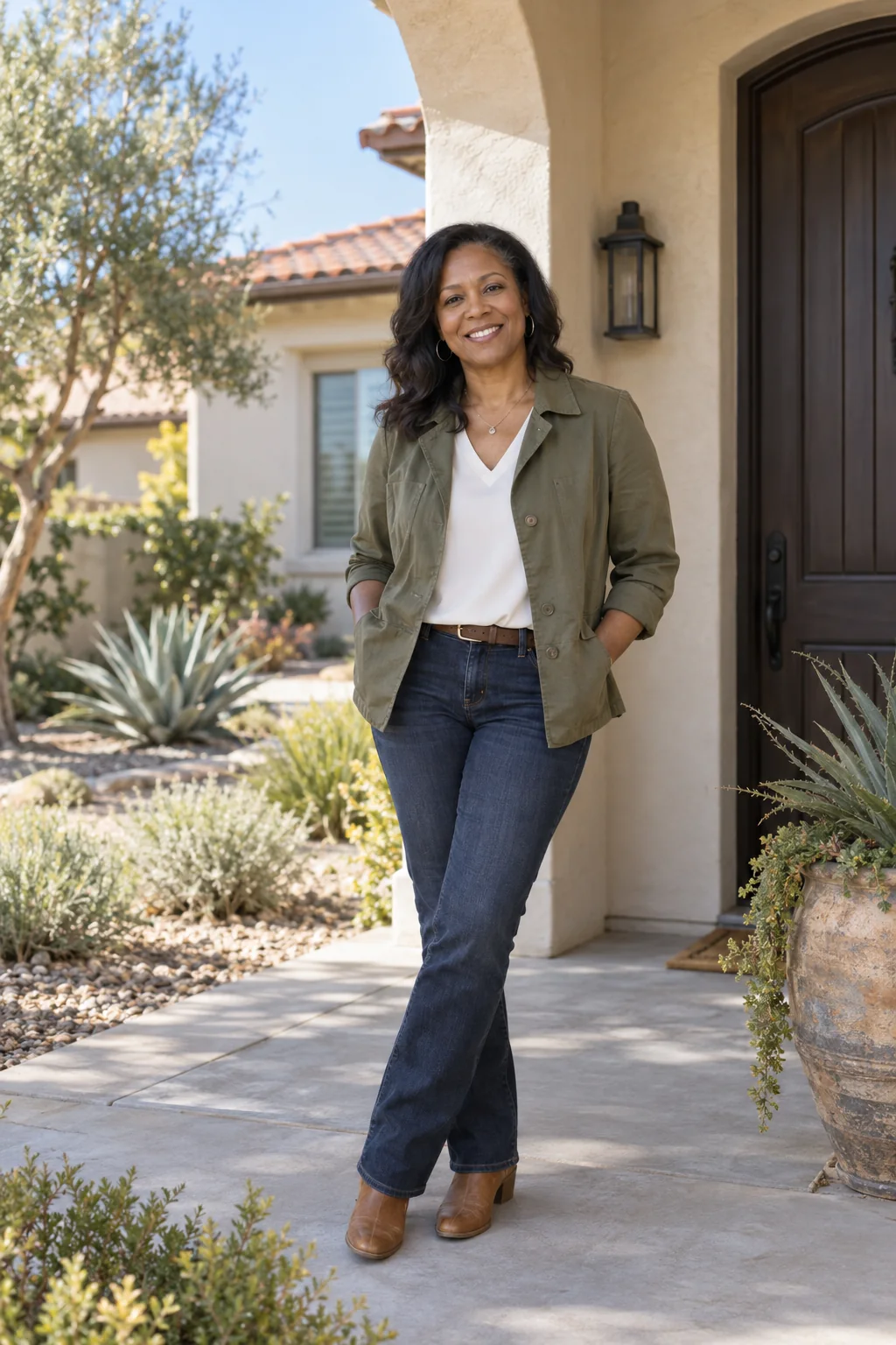 Illustrative portrait of a friendly real estate professional