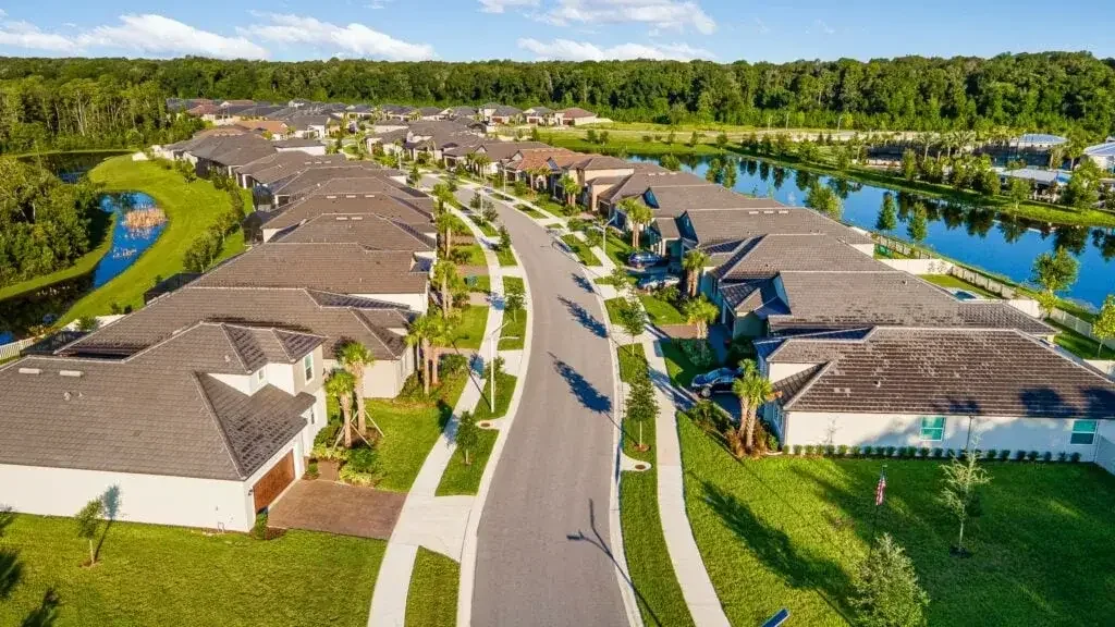 Aerial view showing a property and its surrounding area