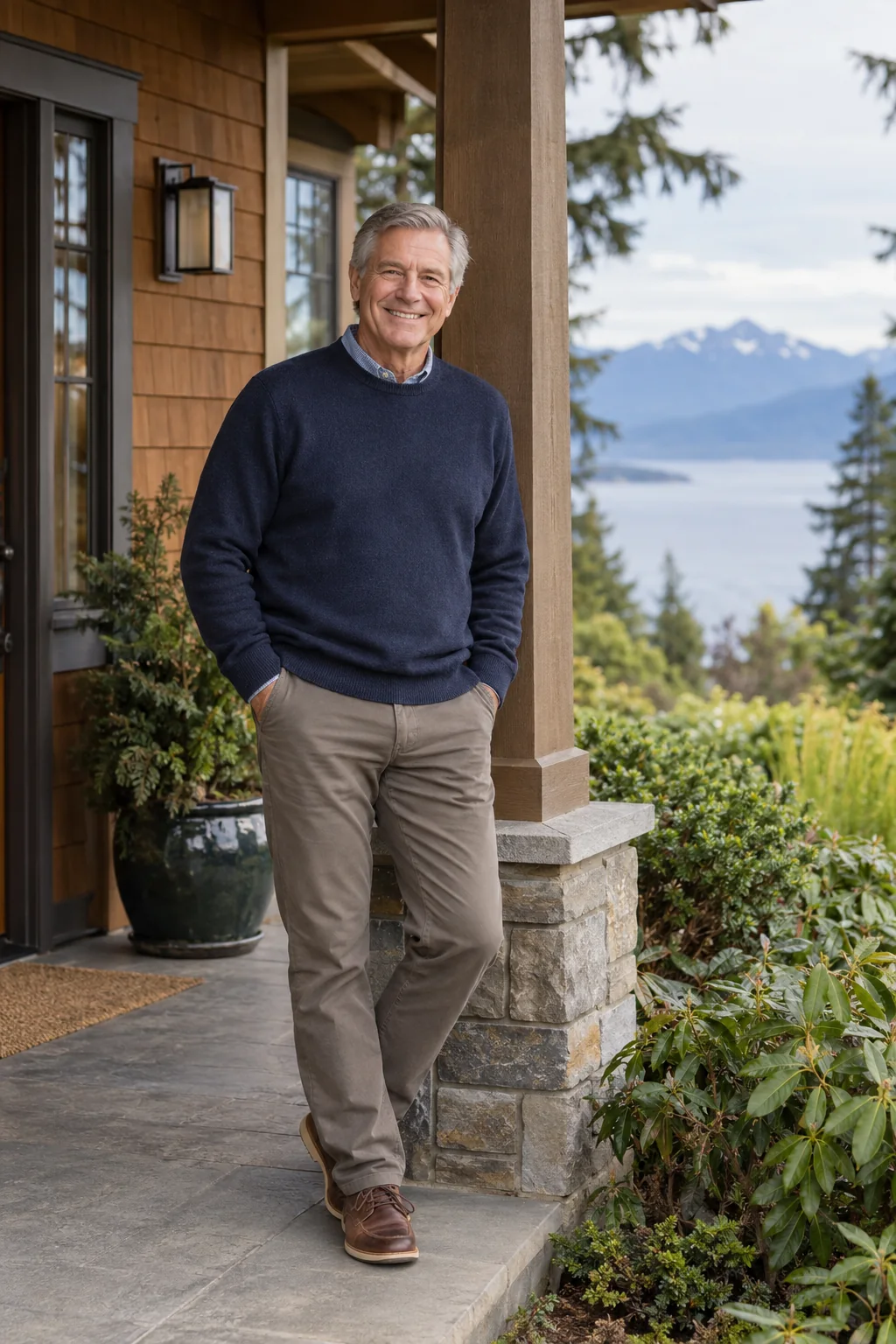 Illustrative portrait of a friendly real estate professional