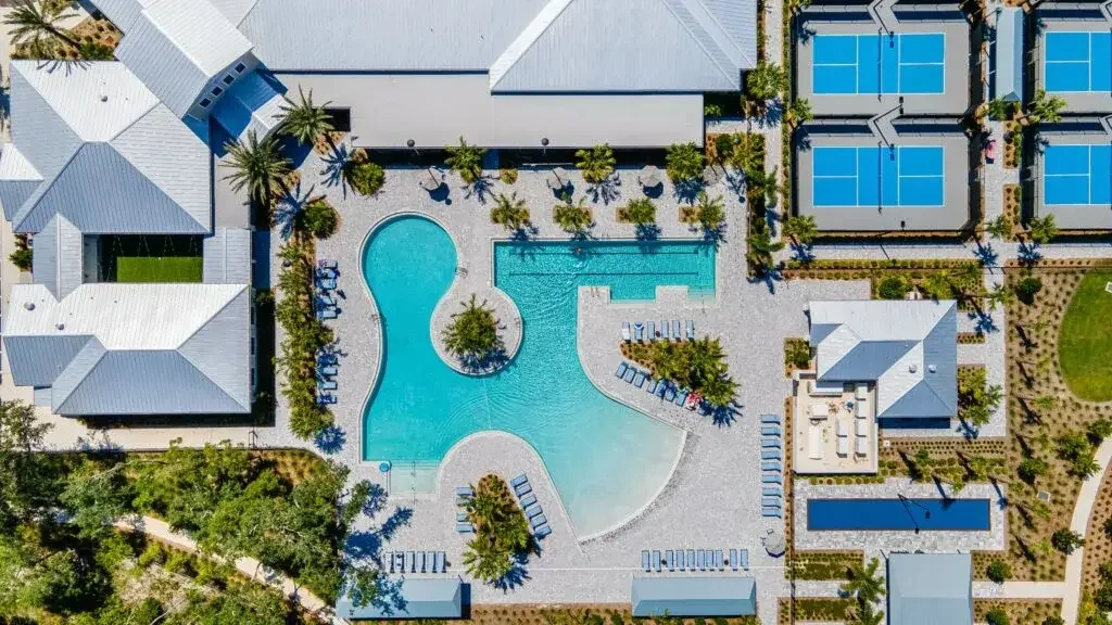 Aerial view showing a property and its surrounding area