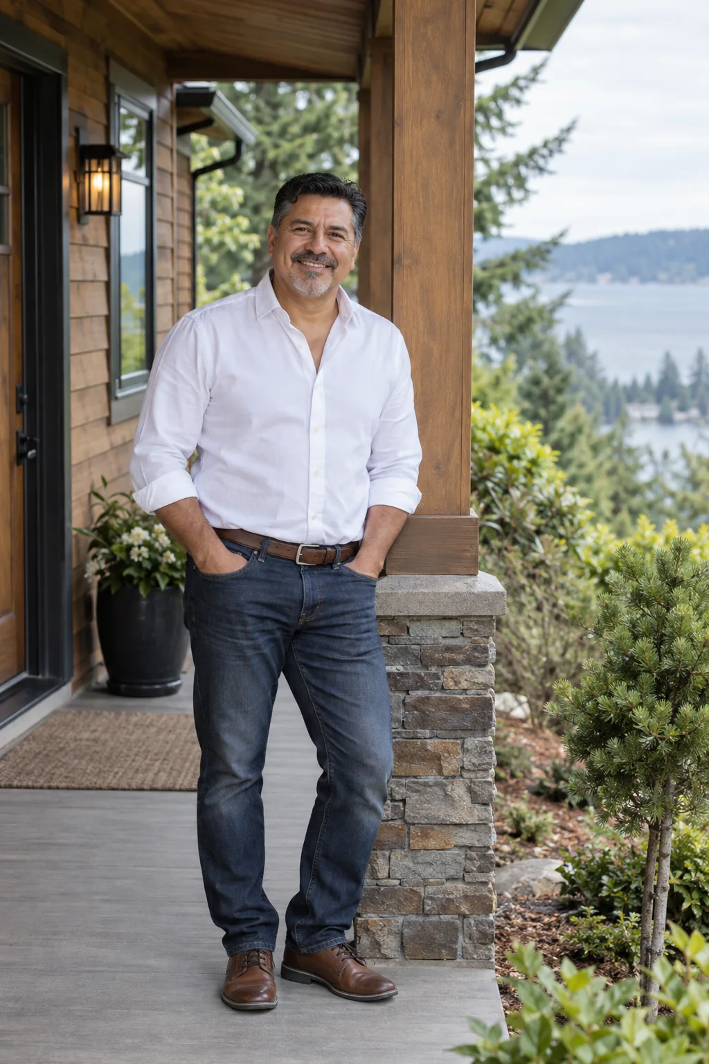Illustrative portrait of a friendly real estate professional