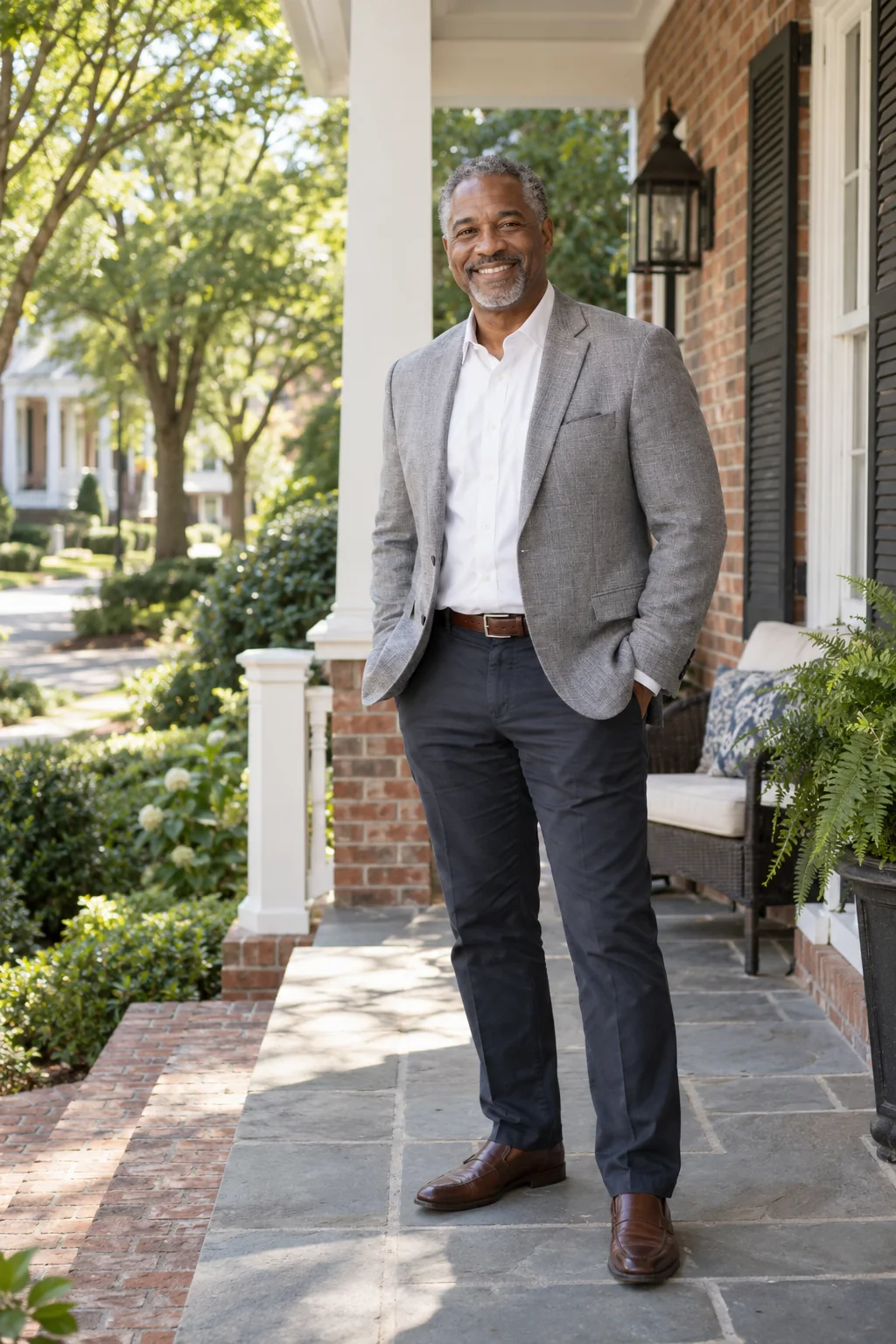 Illustrative portrait of a friendly real estate professional
