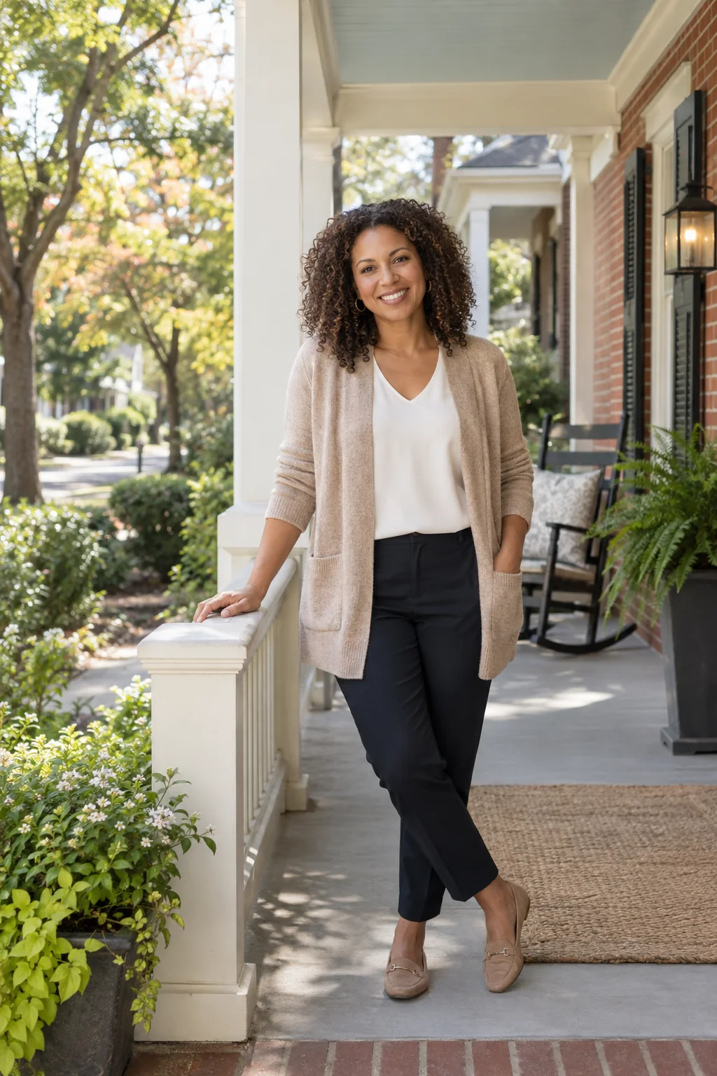 Illustrative portrait of a friendly real estate professional
