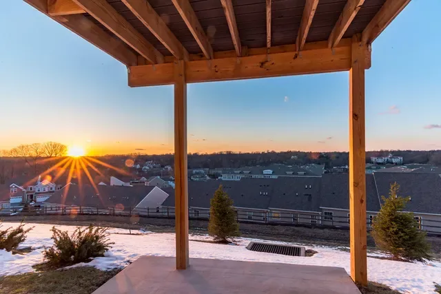 Property photography showing evening light and outdoor or interior features