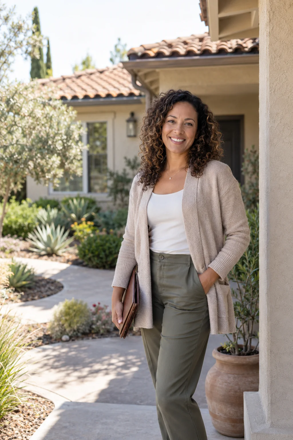 Illustrative portrait of a friendly real estate professional