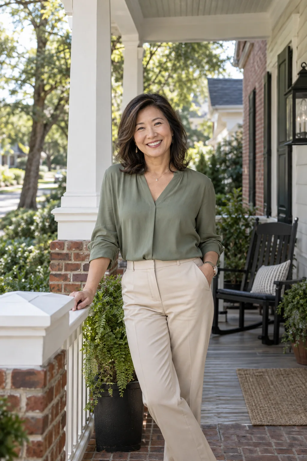 Illustrative portrait of a friendly real estate professional