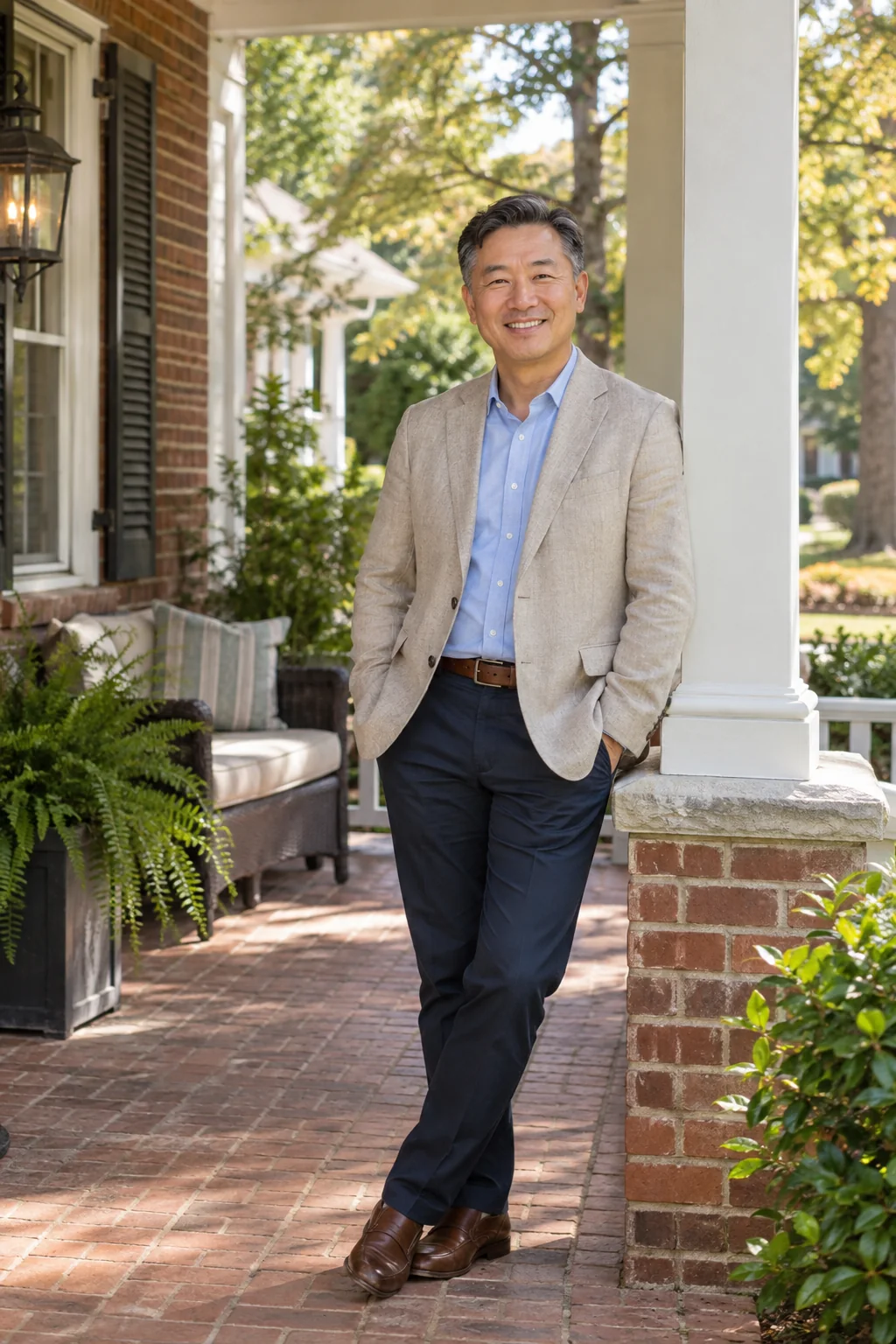 Illustrative portrait of a friendly real estate professional
