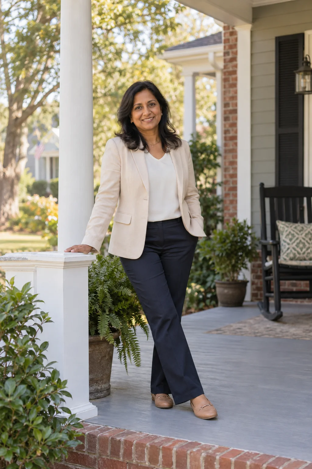 Illustrative portrait of a friendly real estate professional