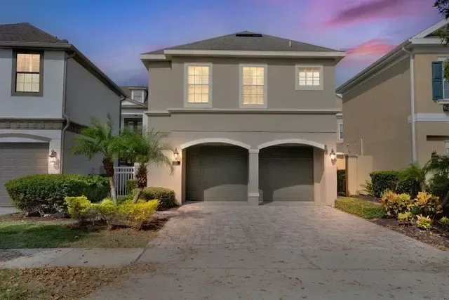 Property photography showing evening light and outdoor or interior features