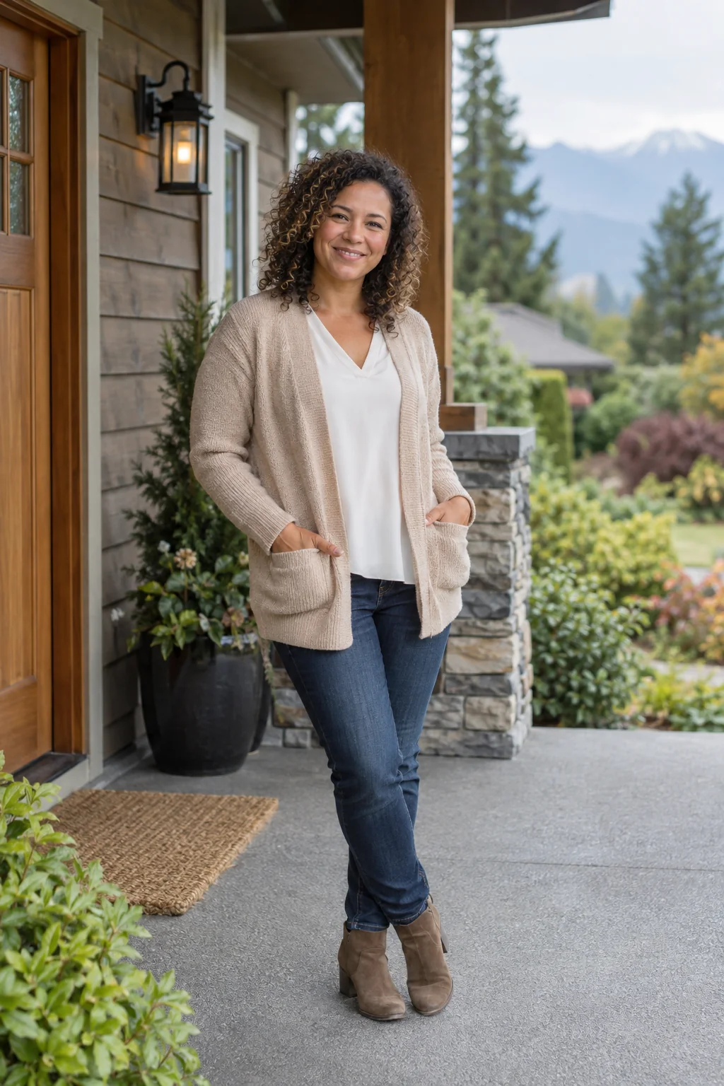 Illustrative portrait of a friendly real estate professional