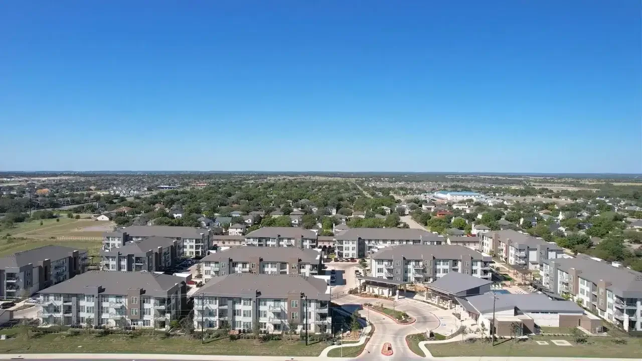 Aerial view showing a property and its surrounding area