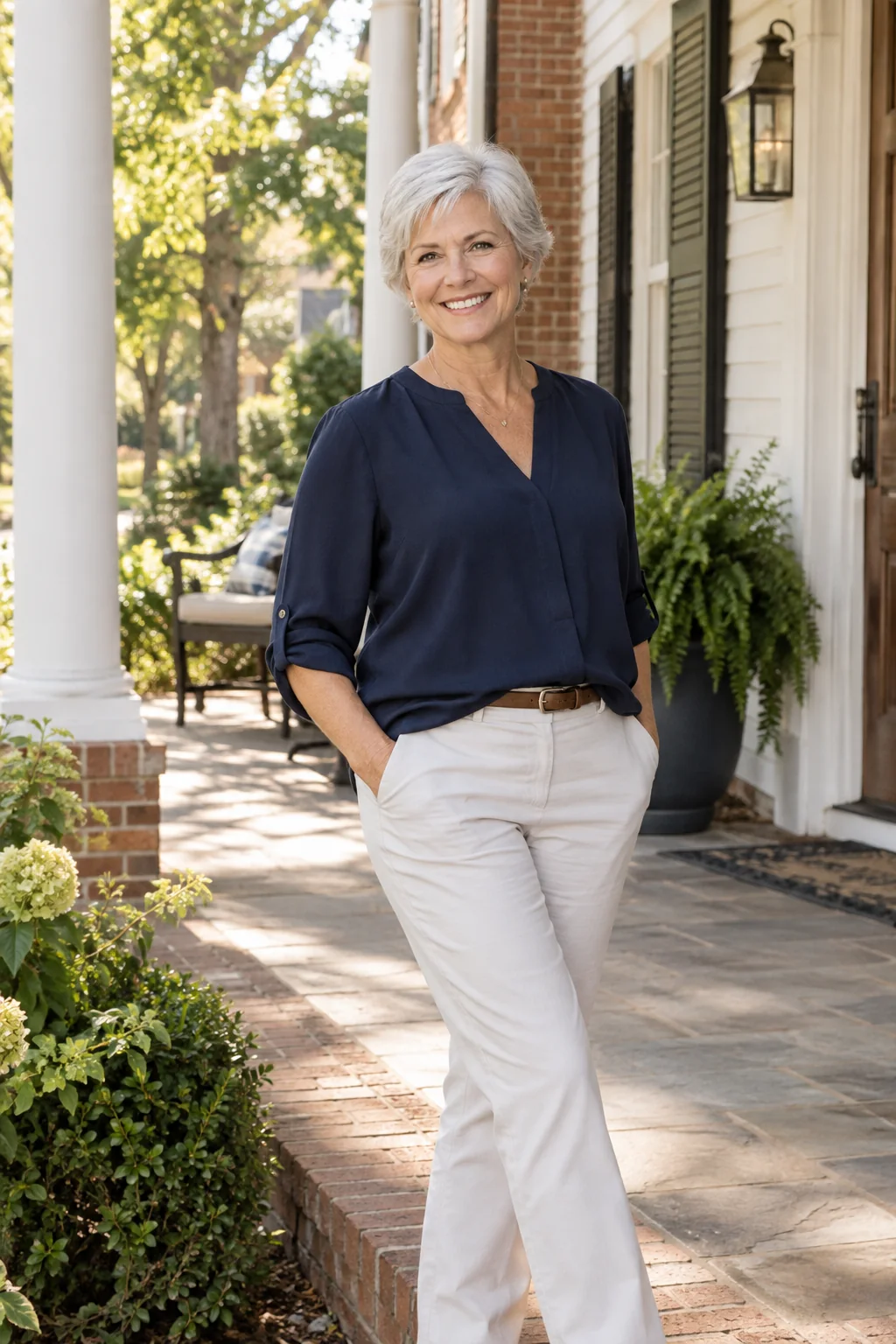 Illustrative portrait of a friendly real estate professional
