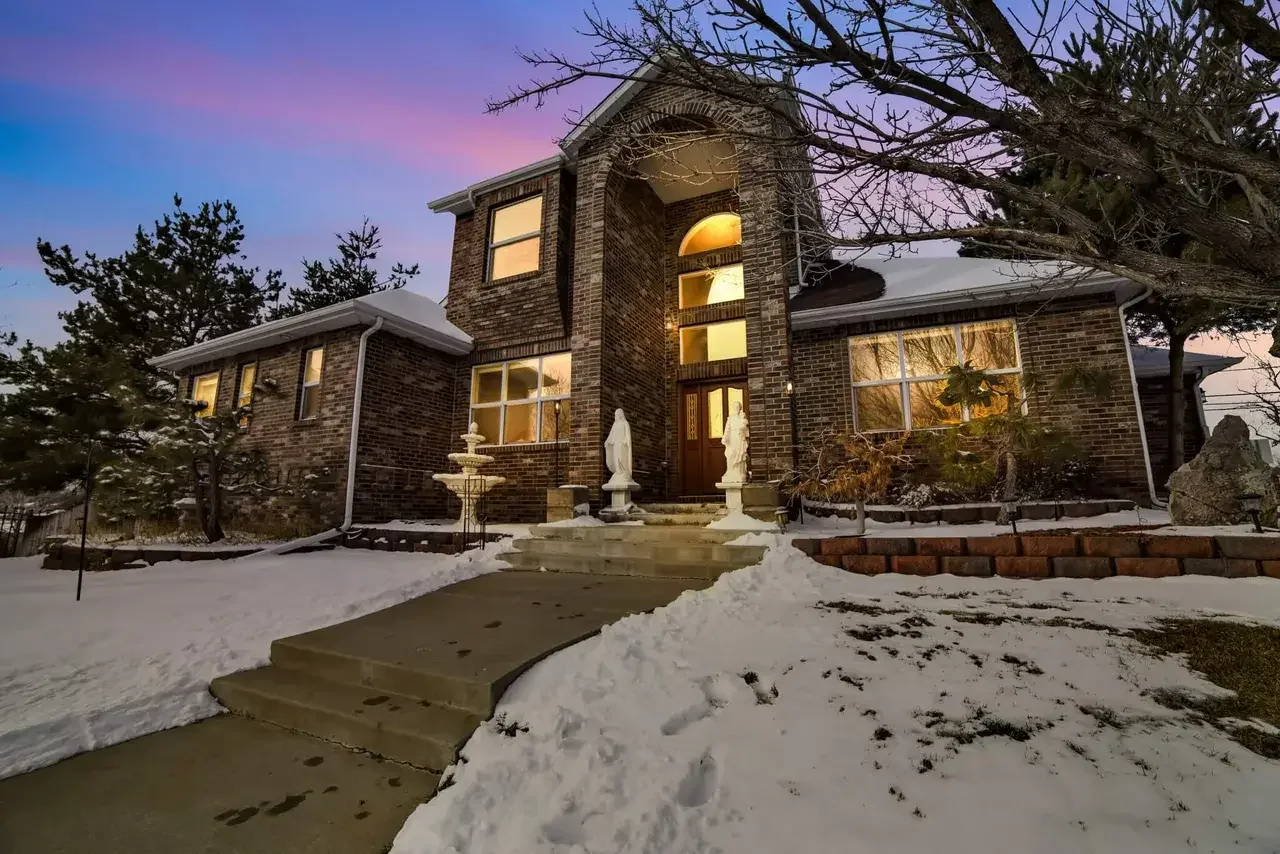 Property photography showing evening light and outdoor or interior features