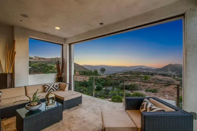 Property photography showing evening light and outdoor or interior features