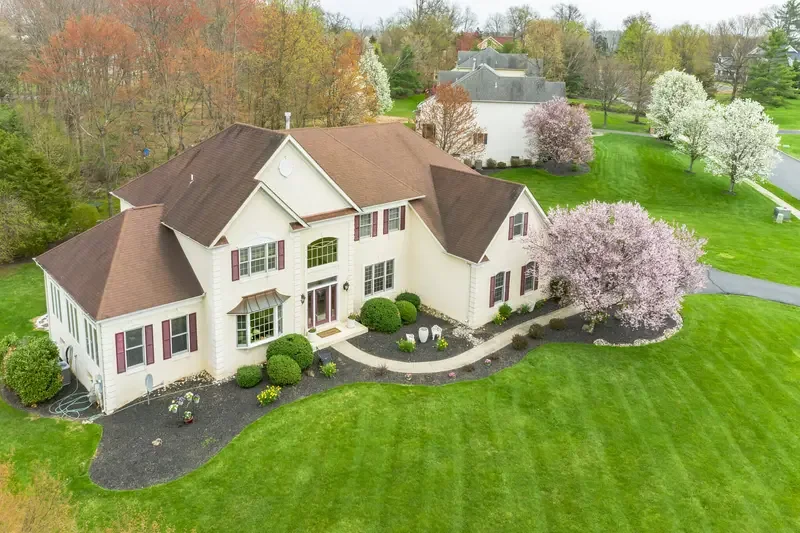Aerial view showing a property and its surrounding area