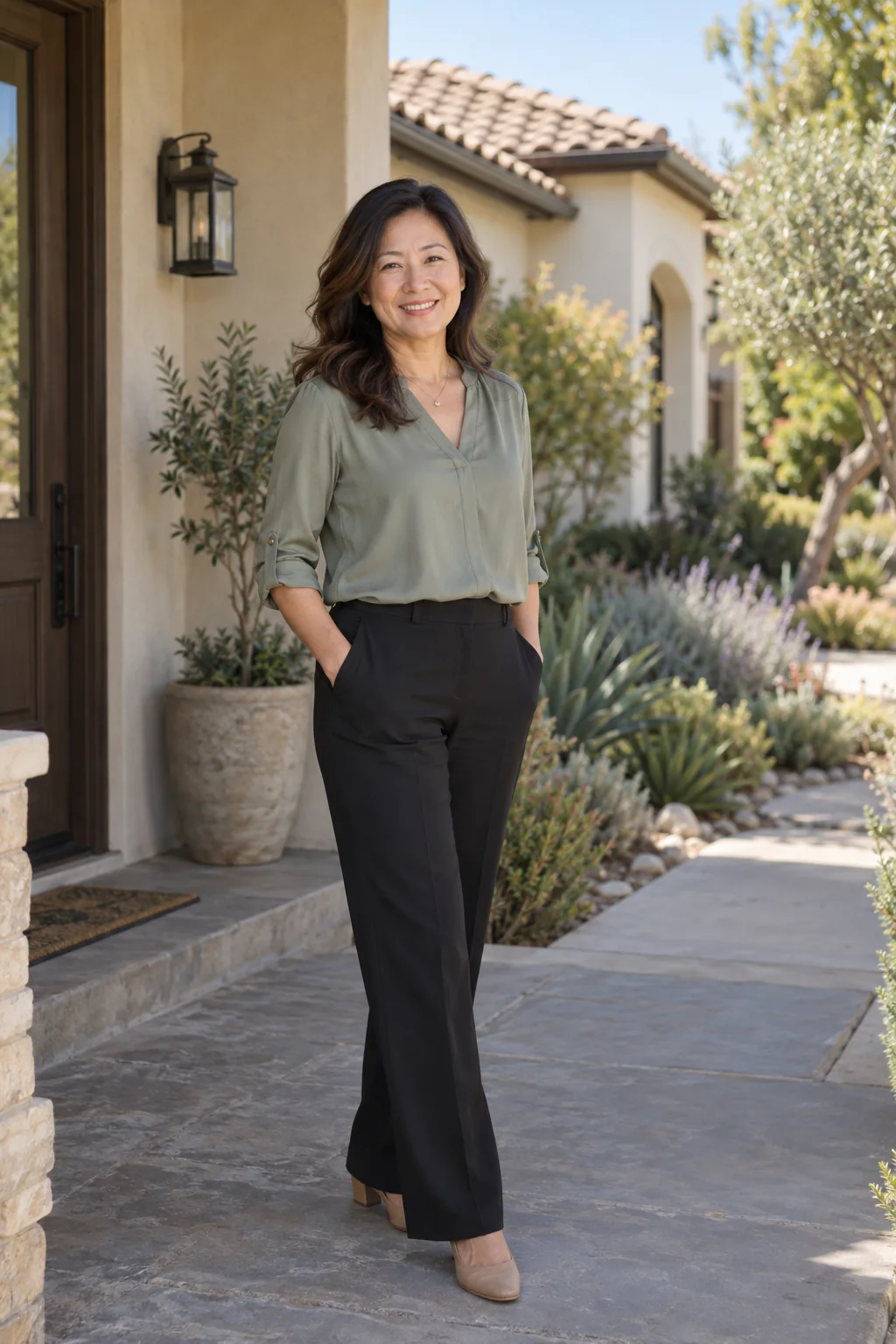 Illustrative portrait of a friendly real estate professional