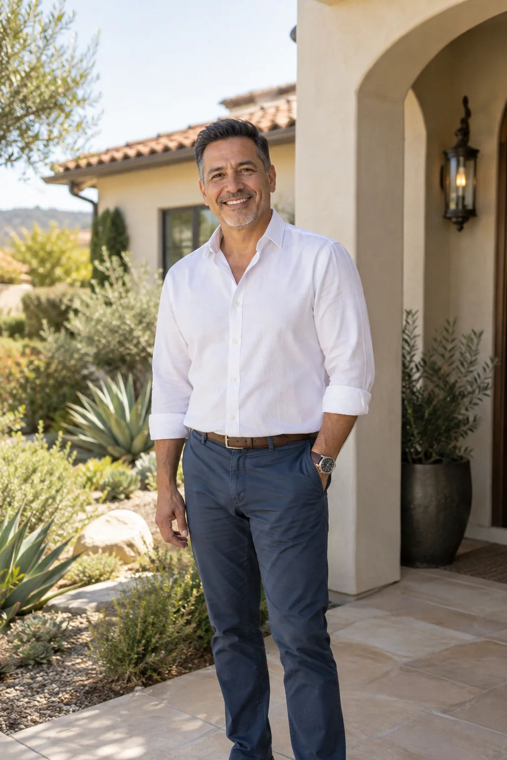 Illustrative portrait of a friendly real estate professional