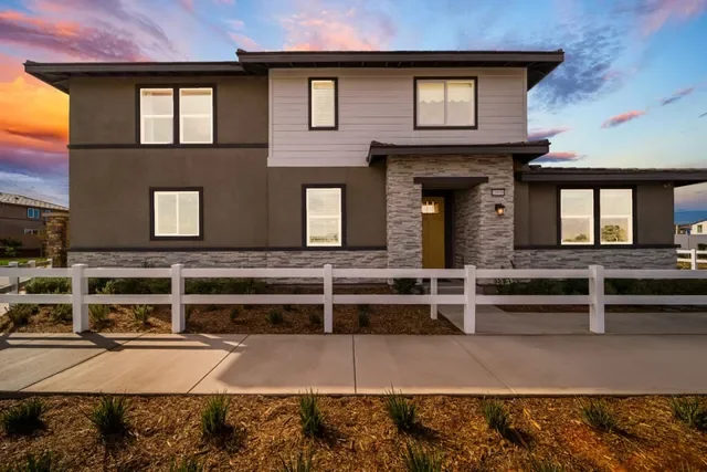 Property photography showing evening light and outdoor or interior features