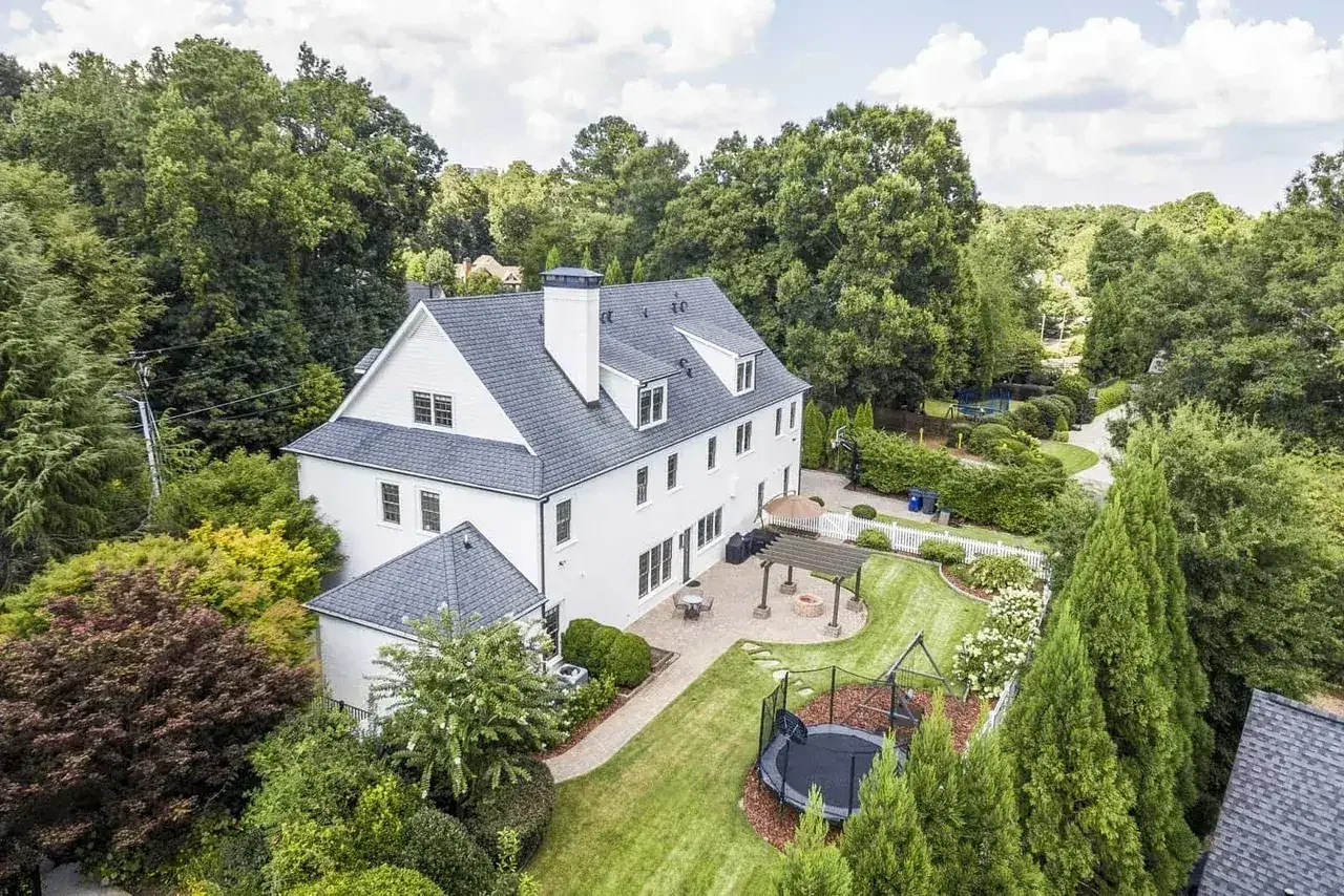 Aerial view showing a property and its surrounding area