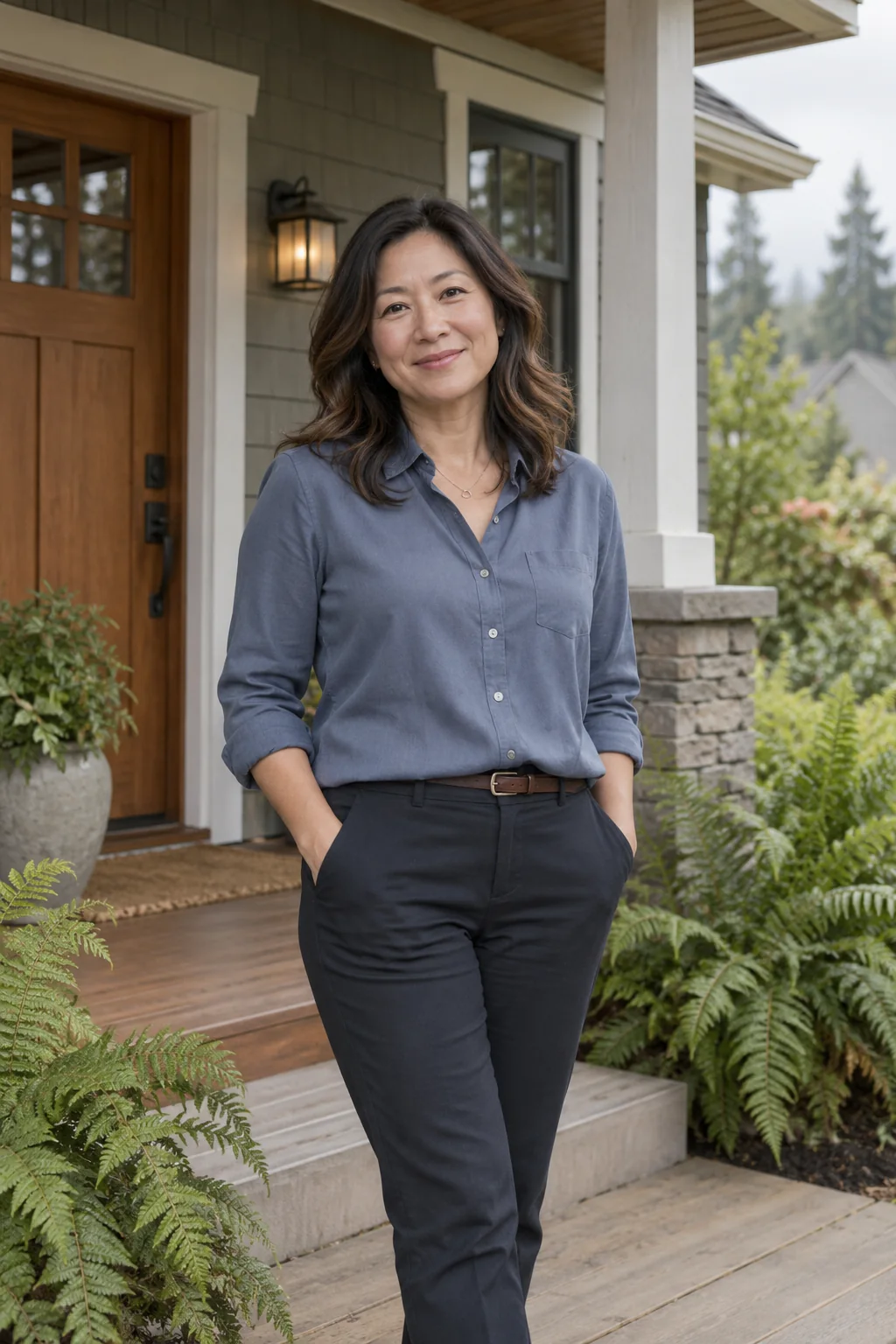 Illustrative portrait of a friendly real estate professional