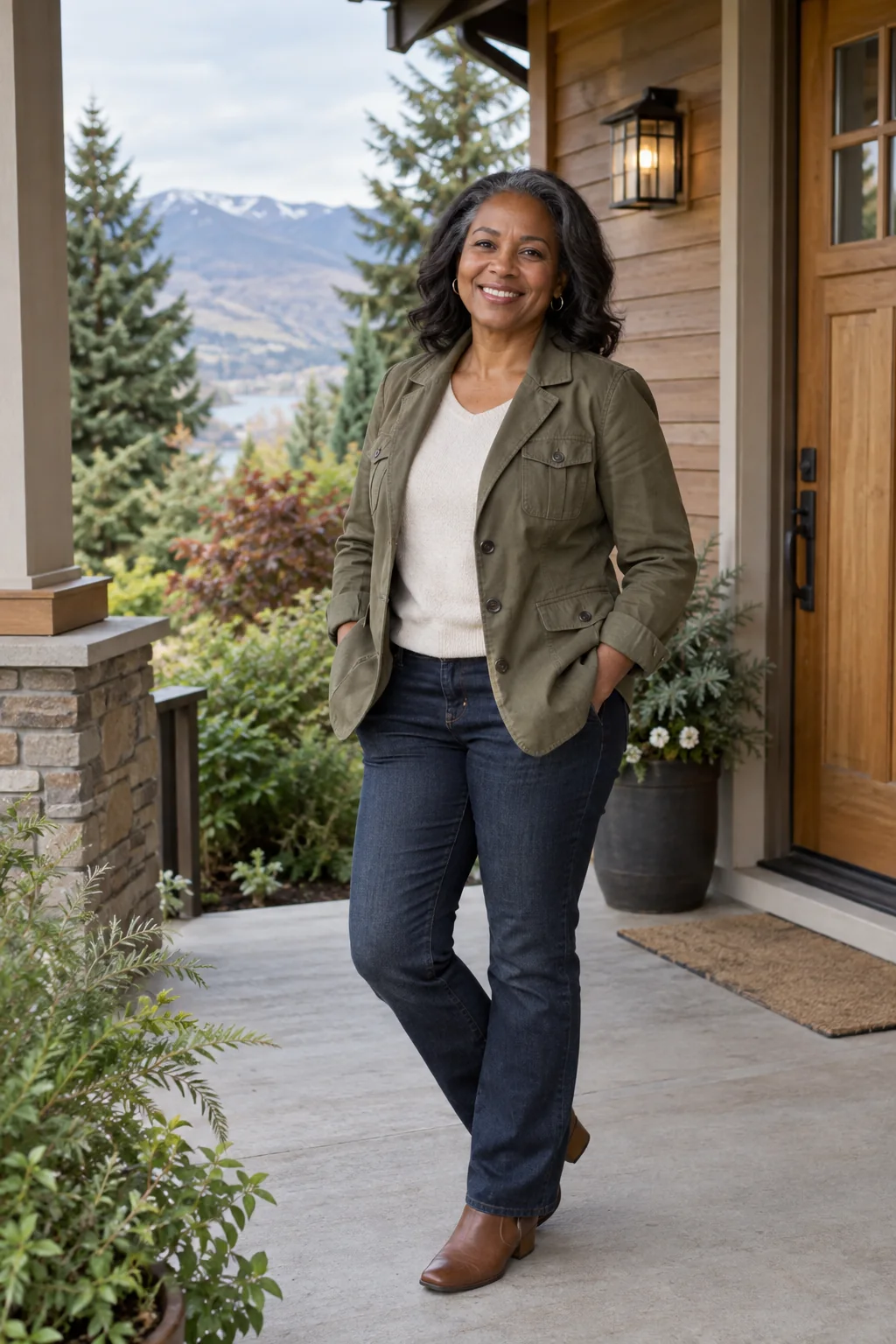 Illustrative portrait of a friendly real estate professional