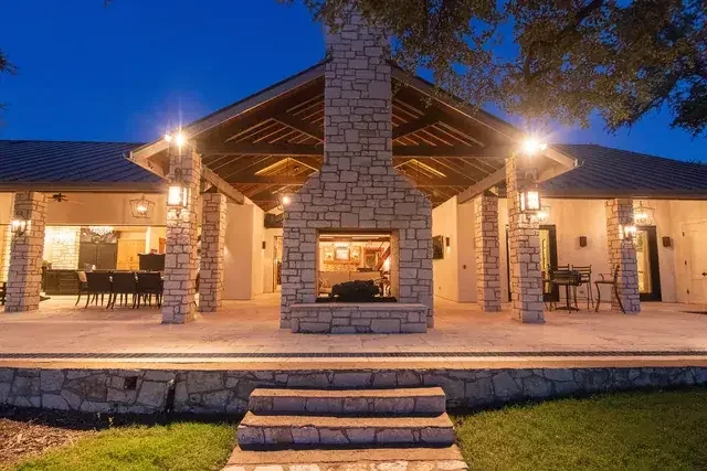Property photography showing evening light and outdoor or interior features