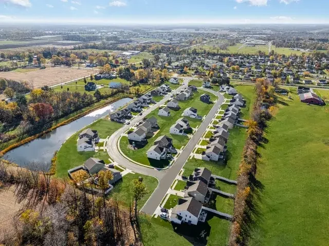 Aerial view showing a property and its surrounding area