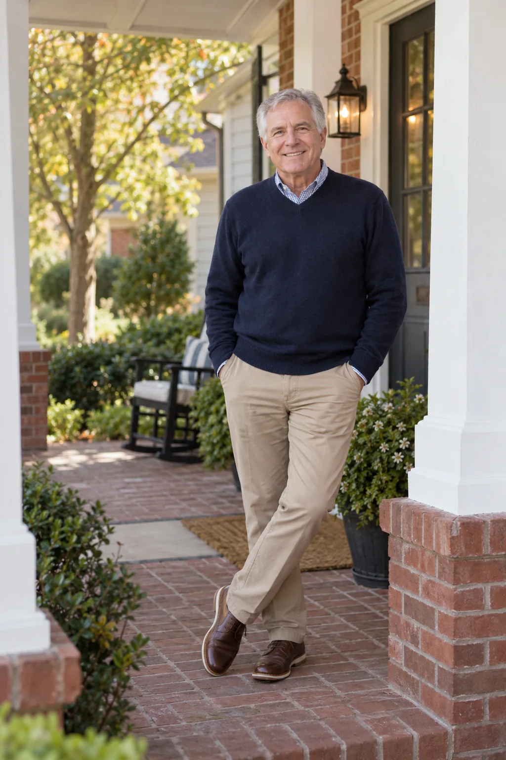 Illustrative portrait of a friendly real estate professional