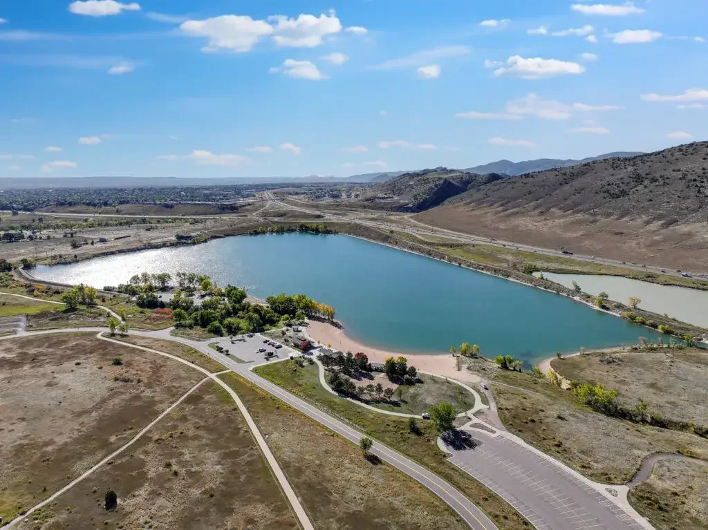 Aerial view showing a property and its surrounding area