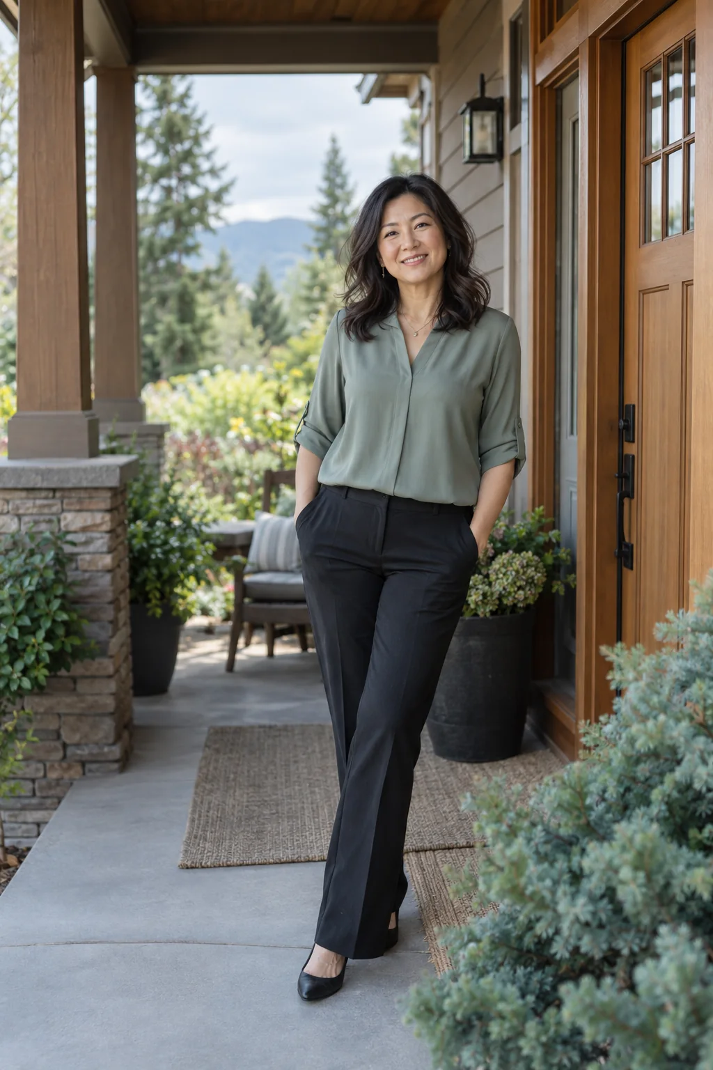 Illustrative portrait of a friendly real estate professional