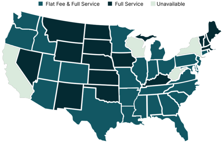 HomeRise coverage area for Flat Fee Listings