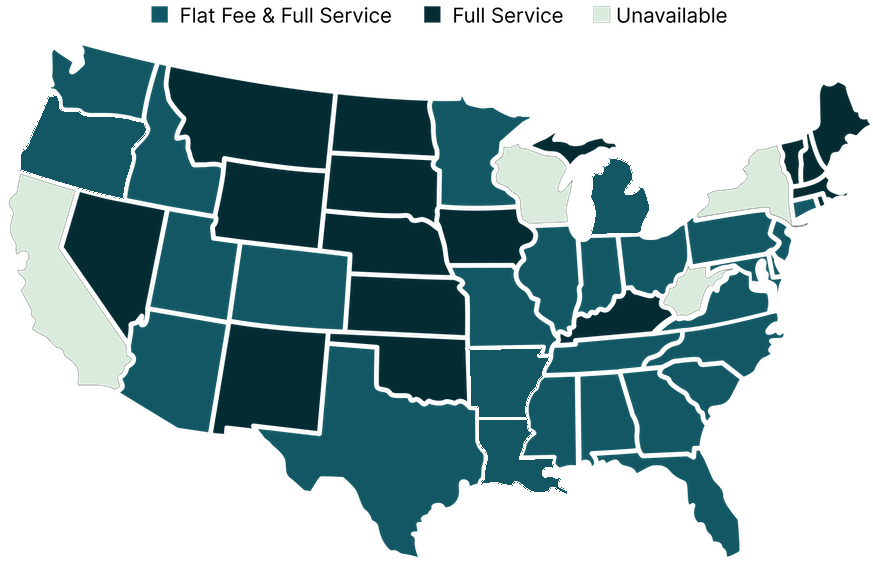 HomeRise coverage area for Flat Fee Listings