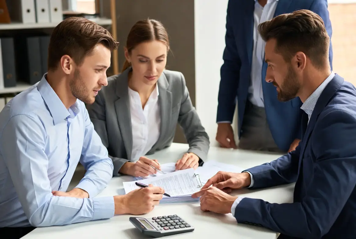 Are Realtor Fees Included In Closing Costs - Couple Reviewing Settlement Documents With Real Estate Agent At Closing Table